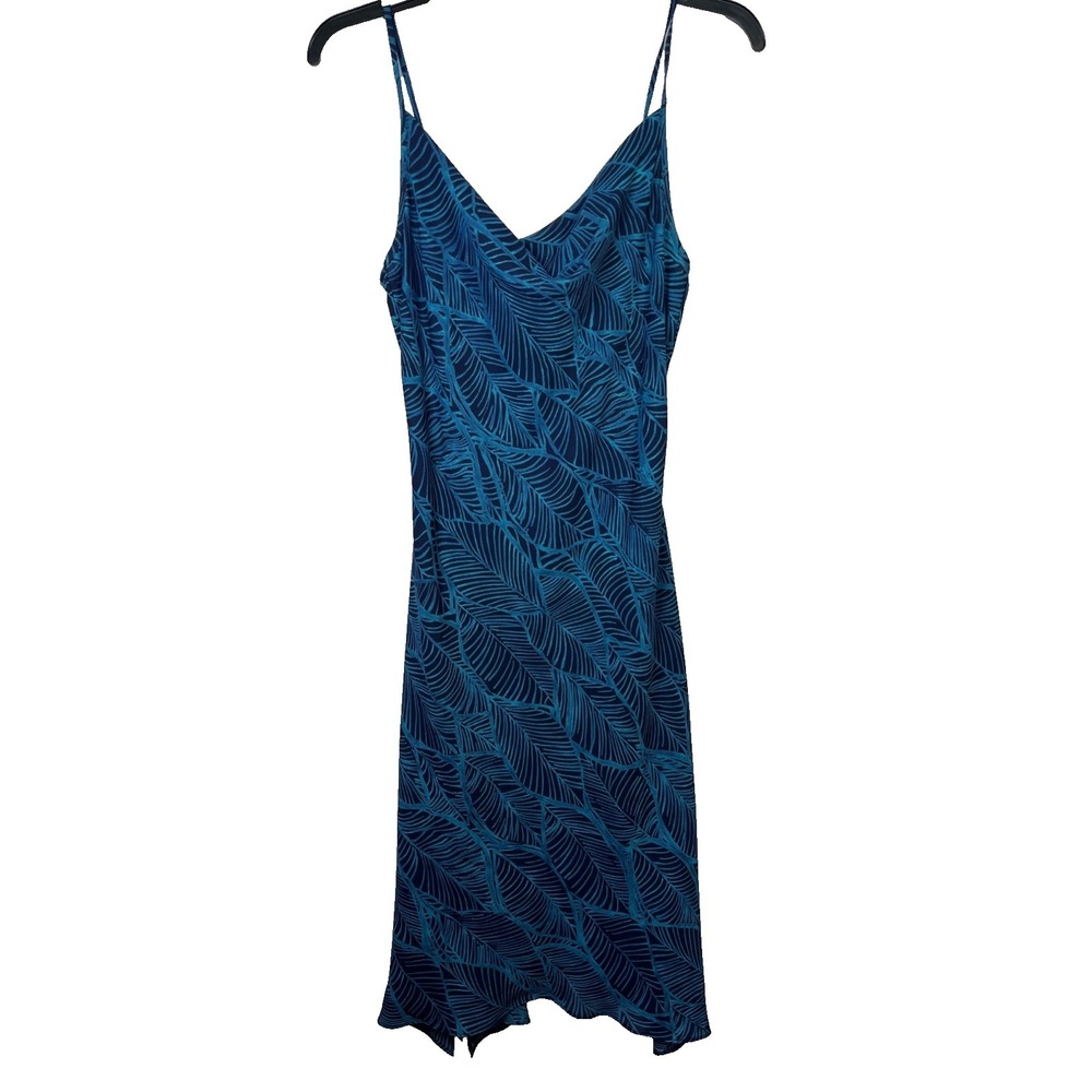 Express Womens 5/ 6Boho Maxi Dress Blue Green Sleeveless Spaghetti Strap Summer